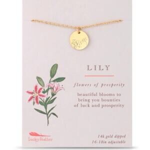 NWOT Dainty 18k dipped gold Lily Prosperity pendant necklace